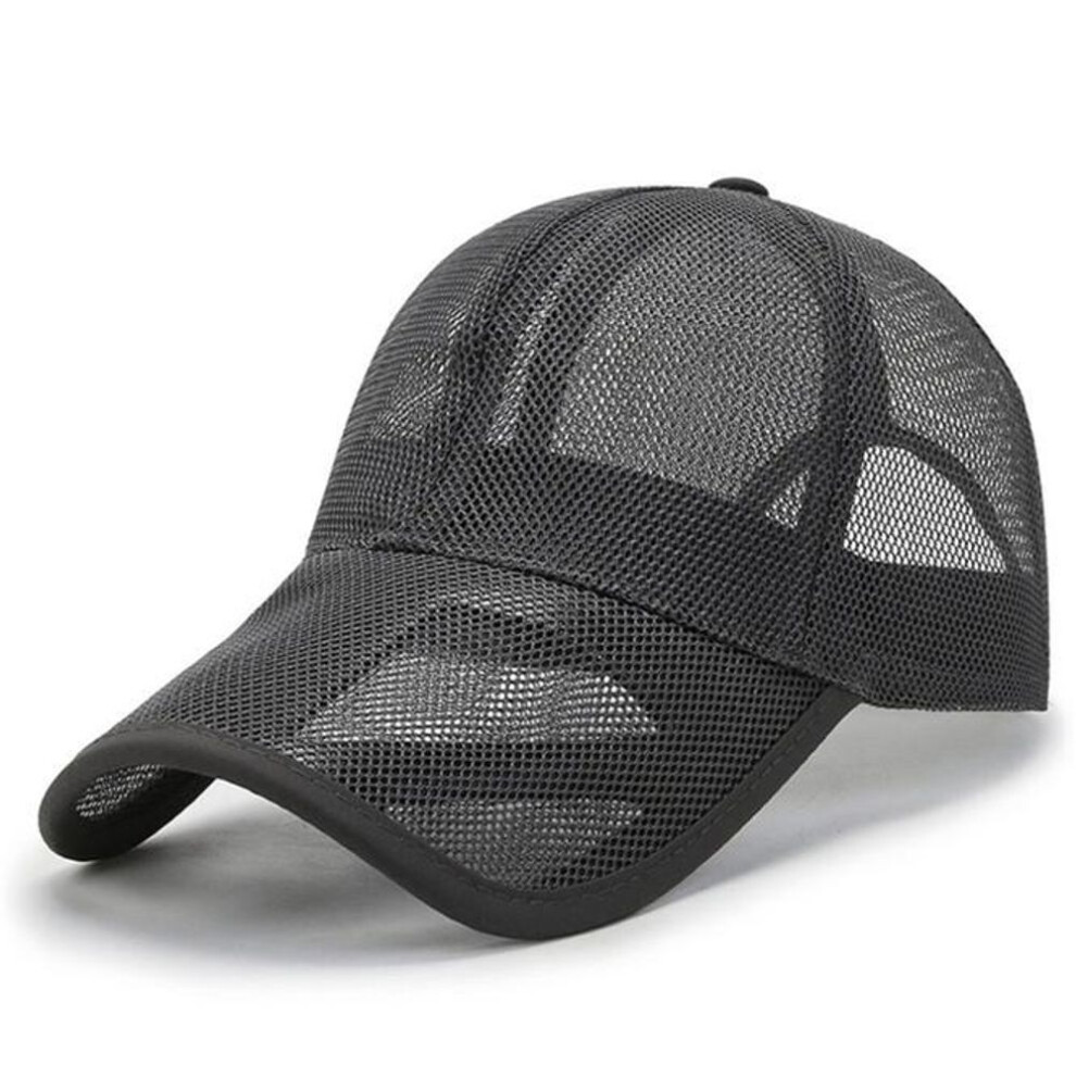 (grey) Summer Mesh Baseball Cap Unisex Hat Quick Dry Golf Hat Adjustable Hat