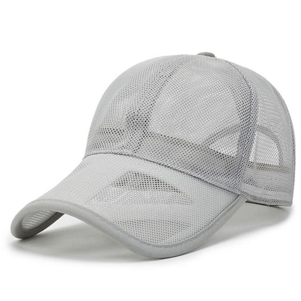 (light gray) Summer Mesh Baseball Cap Unisex Hat Quick Dry Golf Hat Adjustable Hat