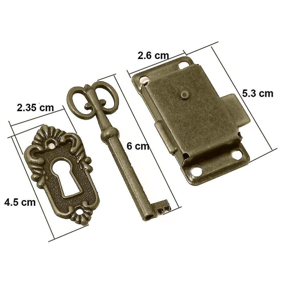 Set Of 2 Vintage Cabinet Door Locks, Antique Furniture Locks With Keys For Mailboxes, Lockers, Cabinets, Toolboxes