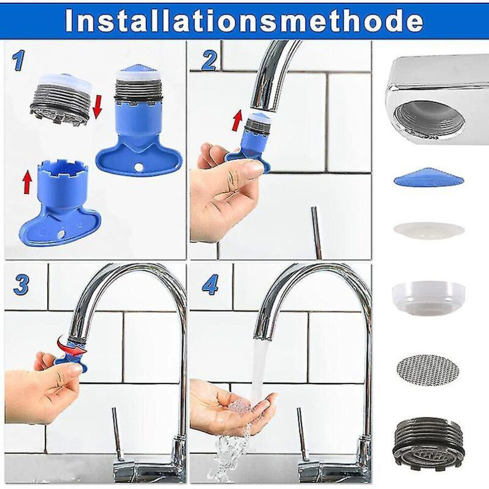 M18.5 Faucet Aerator, 6pcs Extra Kitchen Faucet Male Thread, Water Saving Faucet Wrench 2 Faucets
