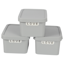 (Grey) Jolie Max (Pack of 3) 7.5L Storage Box with Lid. Lidded Basket Container.