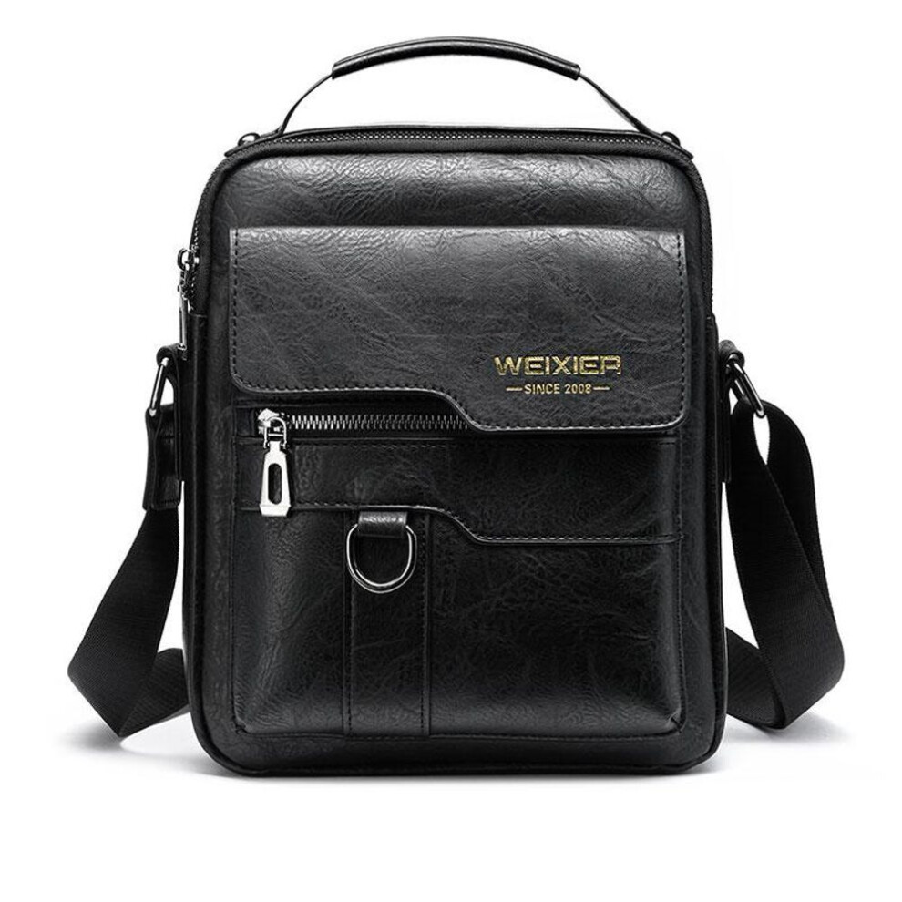 (black) Weixier Men Crossbody Bag Shoulder Bags Multi-function Men Handbags Large Capacity Split Leather Bag For Man Messenger Bags Tote Bag