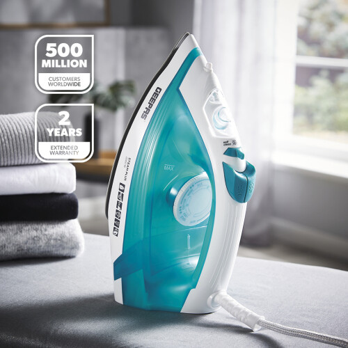 GEEPAS (Blue) Geepas 2in 1 Cordless Steam Iron Ceramic Soleplate 2
