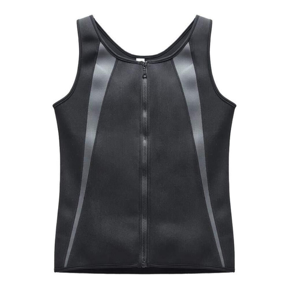 (black, 2XL) Mens Gym Fitness Slimming Vest Chest Compression Shirt Body Shaper Musculation Undershirt Sweat Shapewear