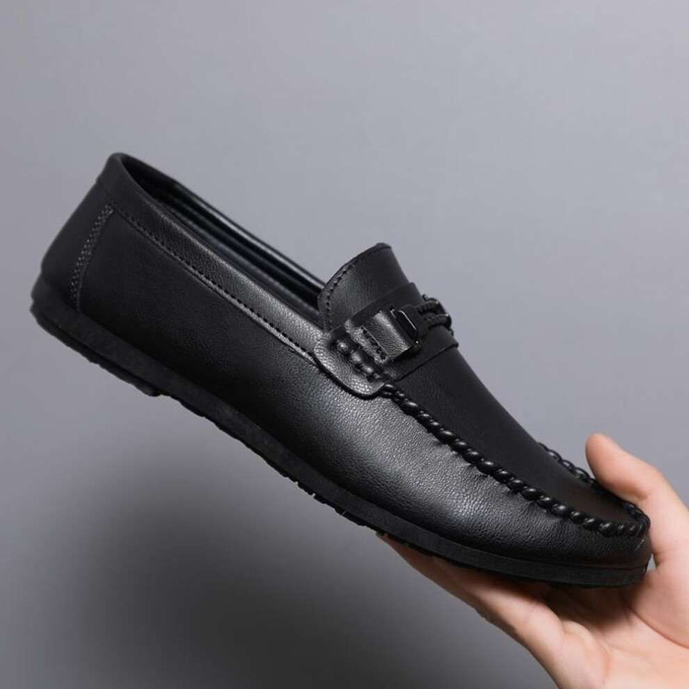 (black, 42) Men Shoes Espadrilles Sneakers Mens Casual Shoes Luxury Leather Boat Driving Shoes Trend Loafers Flats Moccasins Shoes For Men Male Footwear