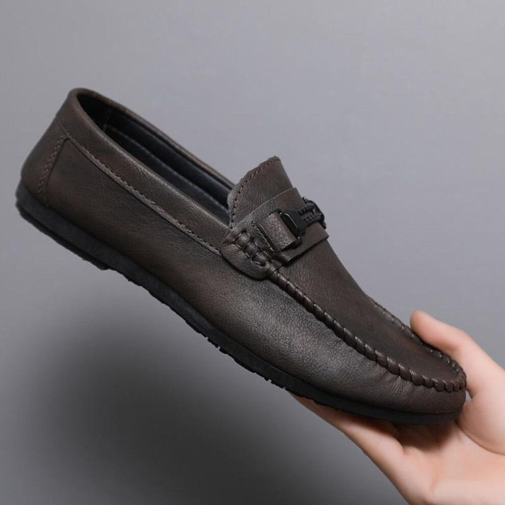 (brown, 39) Men Shoes Espadrilles Sneakers Mens Casual Shoes Luxury Leather Boat Driving Shoes Trend Loafers Flats Moccasins Shoes For Men Male Footwear