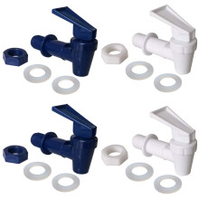 Ersatzkhler-Wasserhahn, 2 weie und 2 blaue Wasserspender-Wasserhahn-Set. BPA-freier Kunststoff-Zapfhahn.