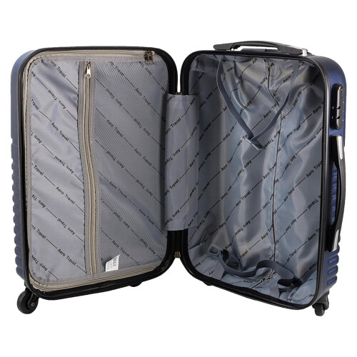 Navy Lightweight Travel Cabin Suitcase With Wheels & Handle 1