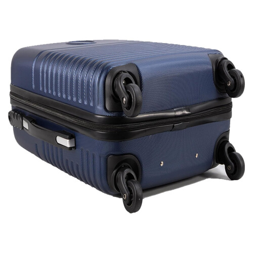 Navy Lightweight Travel Cabin Suitcase With Wheels & Handle 2