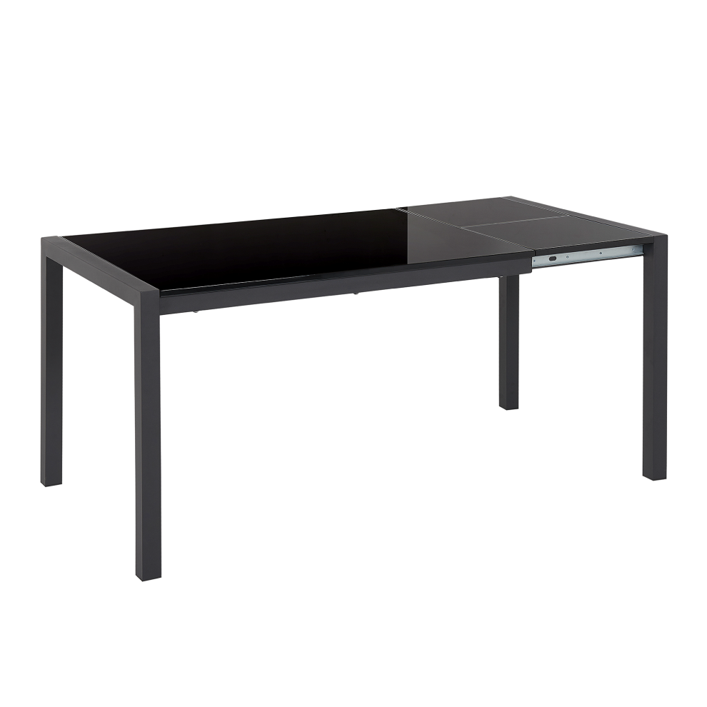 Extending Dining Table GRANADA Black 120/160 cm 80 cm