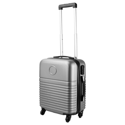 Silver Lightweight Travel Cabin Suitcase With Wheels & Handle 1