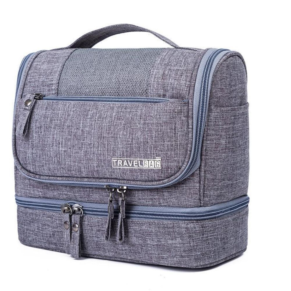(gray) Waterproof Men Hanging Makeup Bag Oxford Travel Organizer Cosmetic Bag For Women Necessaries Make Up Case Wash Toiletry Bag