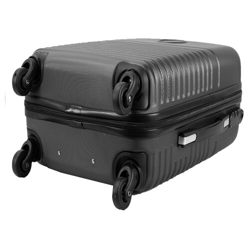 Dark Grey Lightweight Travel Cabin Suitcase With Wheels & Handle 2