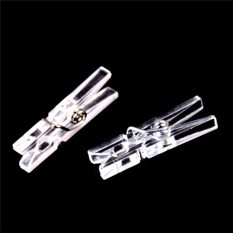 20pcs Mini Clear Plastic Doll Clothespin Photo Paper Peg Clips Diy Parts