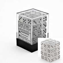 Sady kociek Chessex D6: Matn - 12 mm eststrann kocka (36) blok kociek, c re/cierne