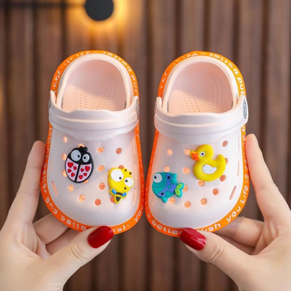 (pink, 24) Summer Kids Sandals Boys Girls Mules Cartoon Baby Slippers Flat Summer Cartoon Children&apos;s Garden Shoes