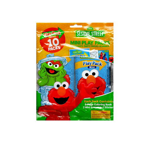 Bendon Πακέτα Mini Παιχνιδιών Sesame Street, 10-πακέτο με Μίνι Βιβλίο Ζωγραφικής 1