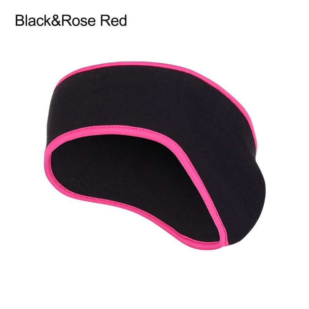 (black,rose red) Bands Fleece Ear Cover Hair Sweat Winter Sweatband Ear Warmer Running Headband Ear Muffs Headband