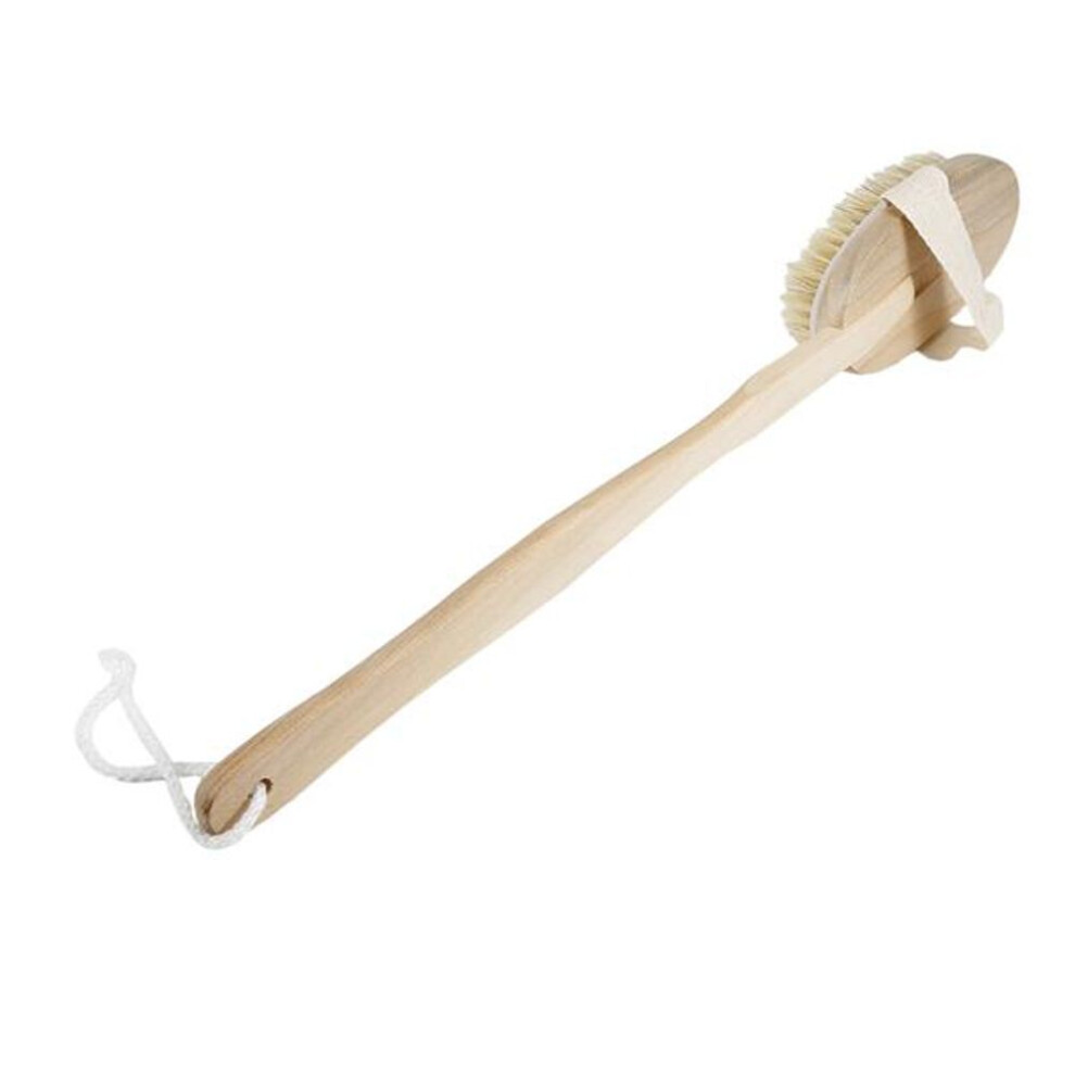 Bathroom Accessories Natural Long Wood Bristle Body Scrubber Massager Bath Brush