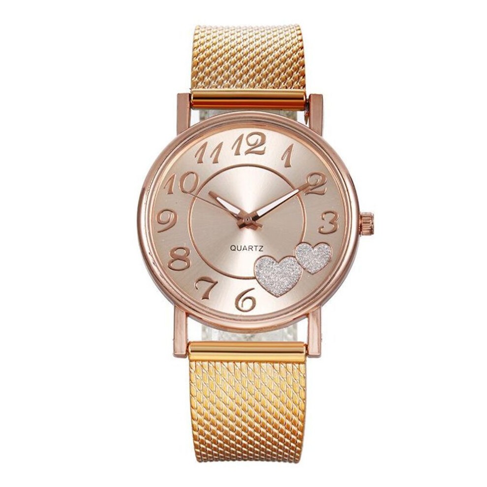 (rose gold) Stylish Quartz Watch for Women with Stainless Steel Band