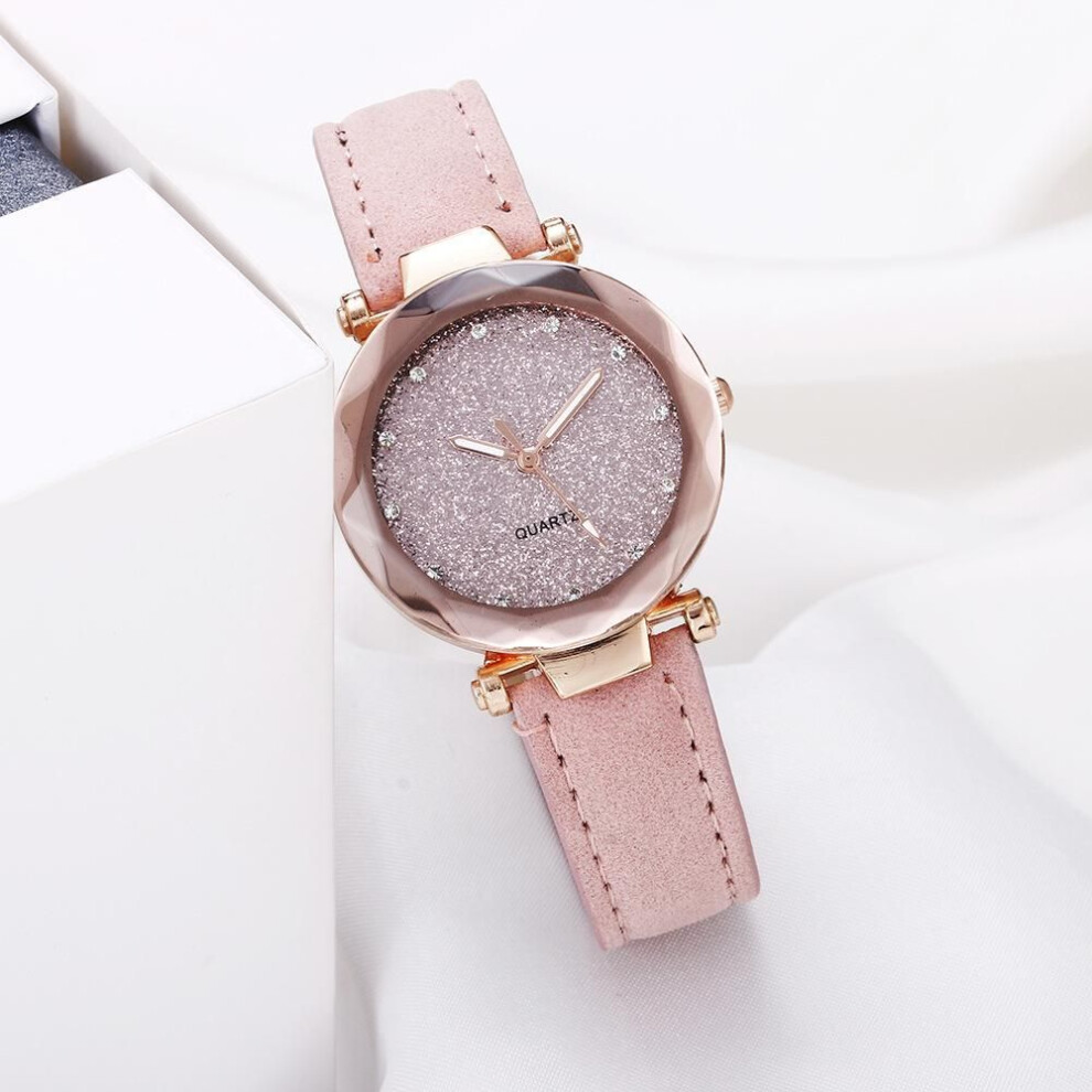 (pink) Fashion Starry Sky Girl&apos;s Quartz Watches Top Luxury Ladies Wristwatches Gifts for Friend,Family