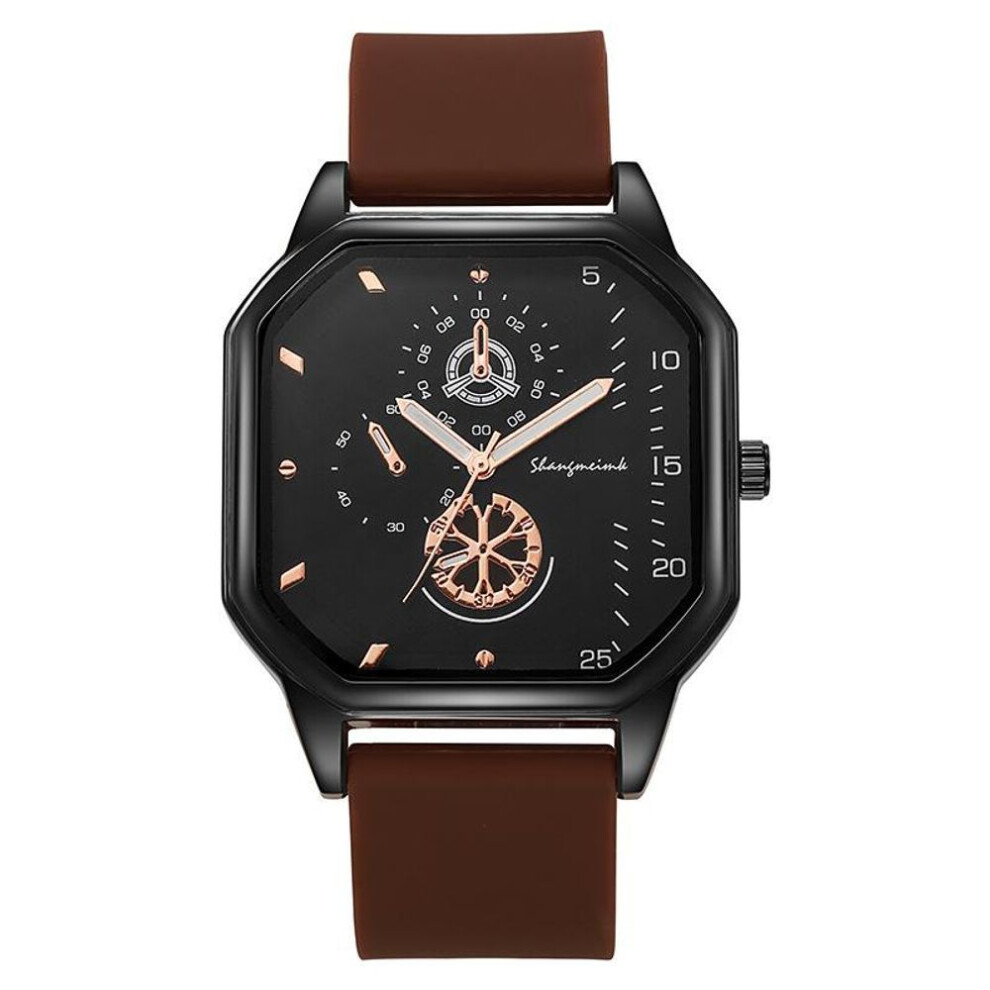 (coffee) New Design Silicone Strap Men&apos;s Quartz Watches Fashion Students Wristwatches Best Gifts Clock For Husband,family,friend