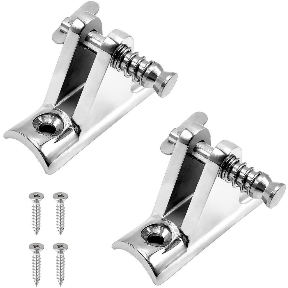 Amadget 2 St?Ck Bimini-Top-Deckscharnier 90?-Beschlag Konkave Basis-Hardware Mit Schnellverschlussstift 316 Edelstahl Mit Schrauben-image