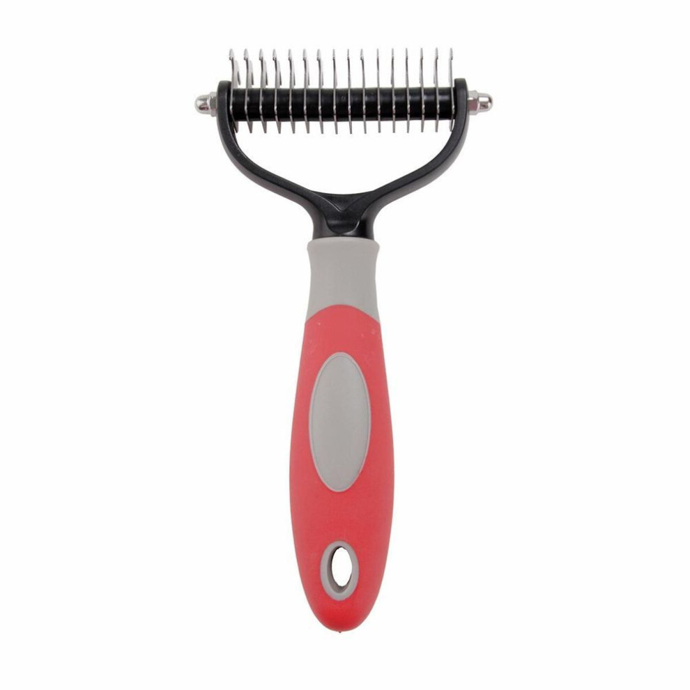(red, Small 17x7cm) For Long Hair Pet Dog Comb Hair Removal Comb Pet Deshedding Brush Professional Removal Undercoat Pet Brush Rake Dematting Brush