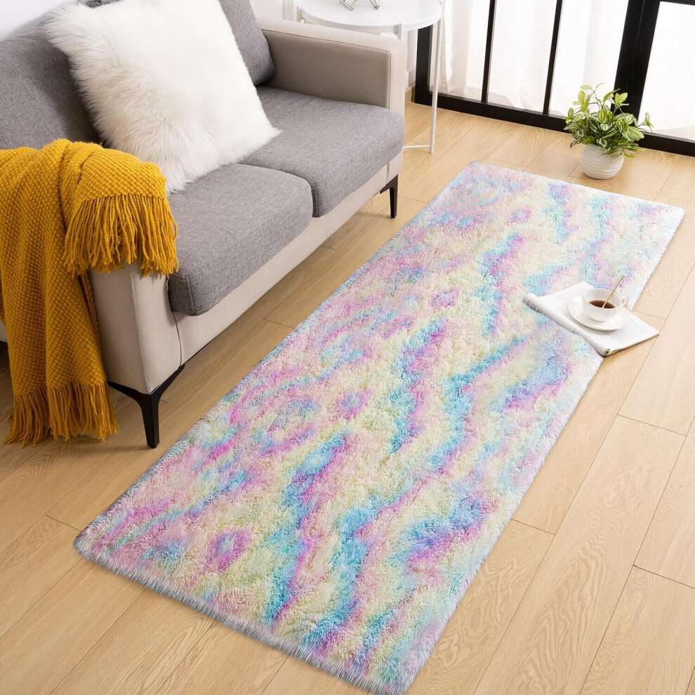 (60cm x 220cm (2ft x 7ft 3")_Runner) Large Nonslip Shaggy Rugs Soft Fluffy Carpets for Kids Bedroom, Playroom, Hallway Runner & Area Rug