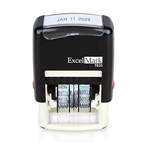ExcelMark 7820 Self-Inking Rubber Date Stamp - Great for Shipping  Rec 1