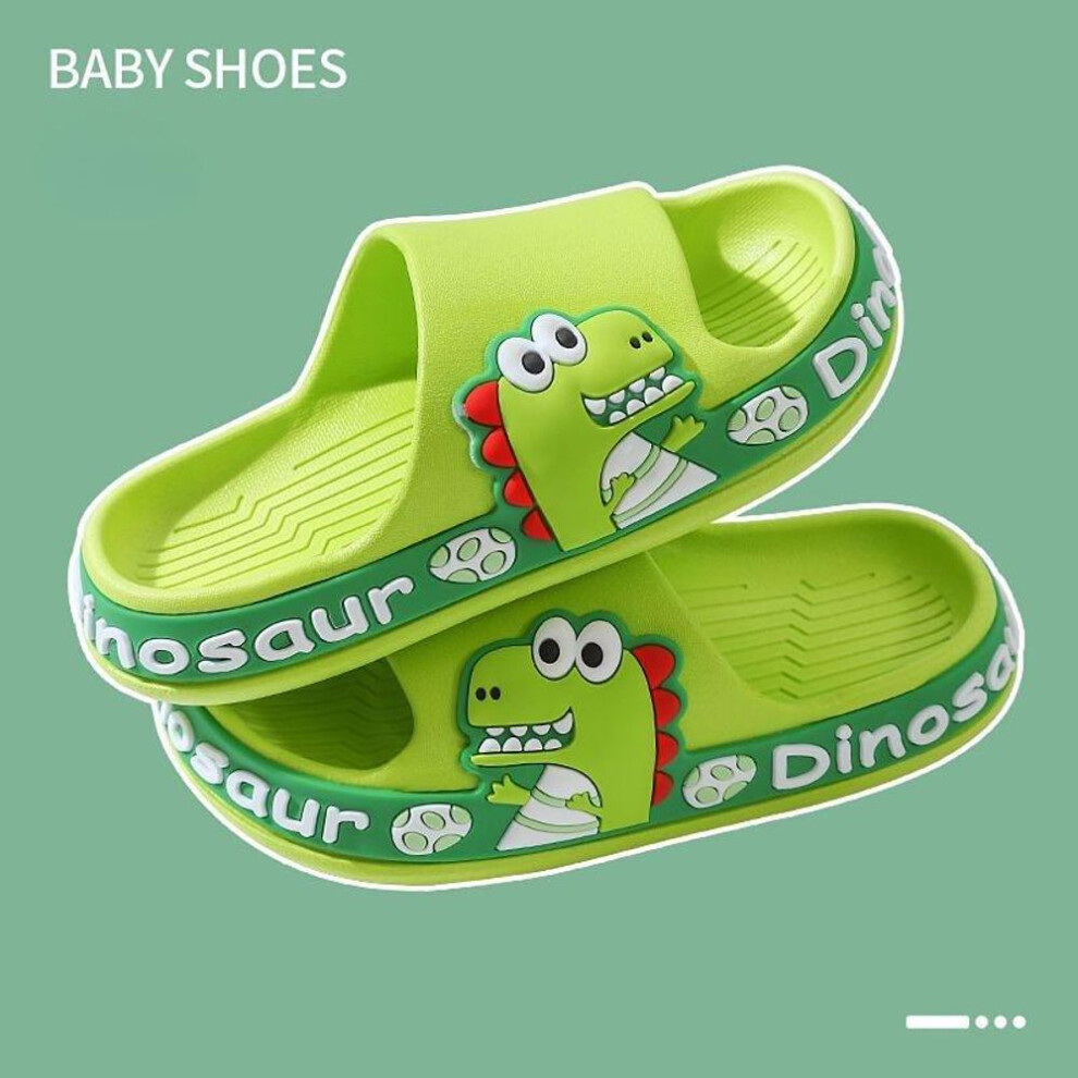 (green, 26/27) Cute Children Summer Slippers Eva Non-slip Soft Cartoon Dinosaur Slippers For Kids Baby Footwear