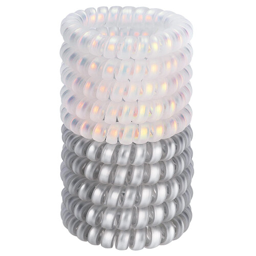 JessLab Elastici per capelli a spirale 10 pezzi Elastici per capelli senza traccia in plastica