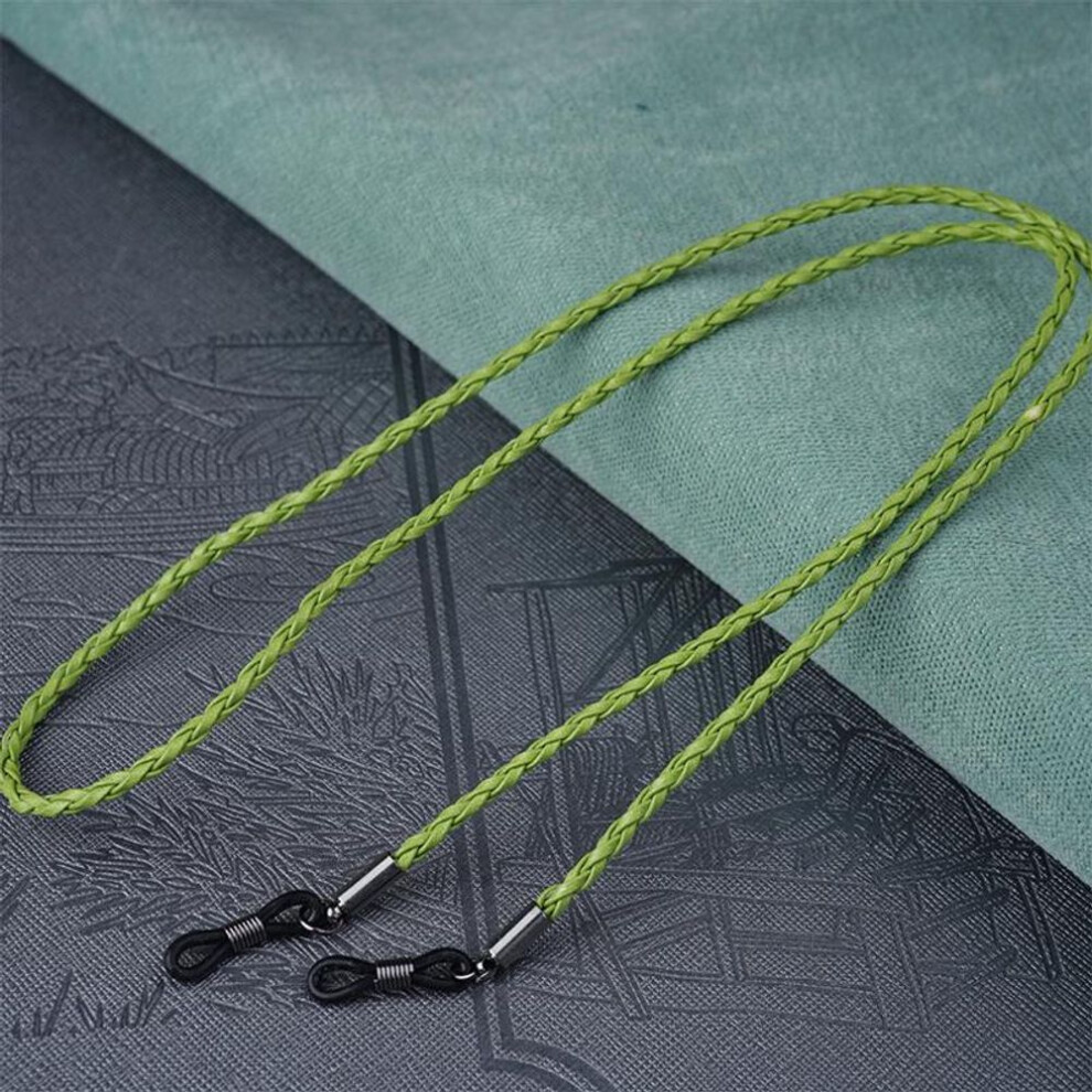(green) Thick Twist Sunglasses Leather Rope Chain Eyewear Braided Glasses Lanyard Strap