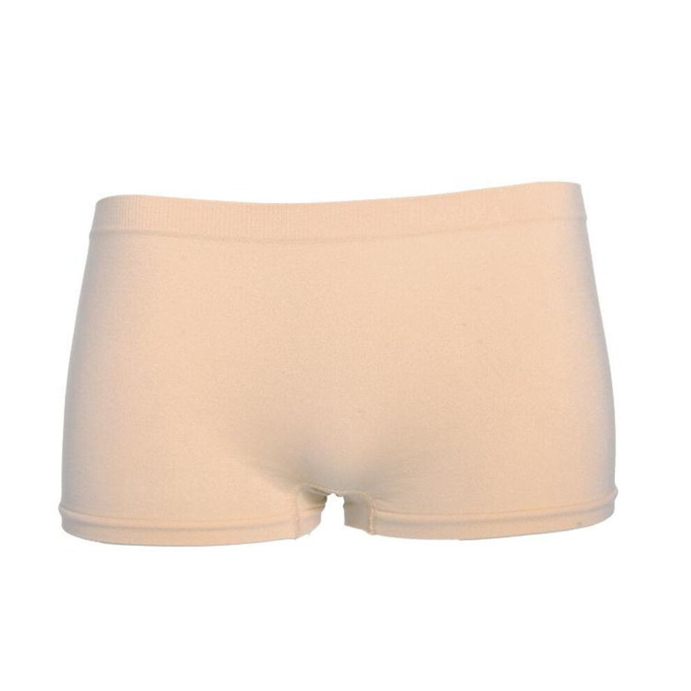 (beige, onesize) Flarixa Seamless Panties For Women Mid Waist Boxer Briefs Summer Safety Shorts Solid Girls Boyshorts Female Elastic Boxer Shorts