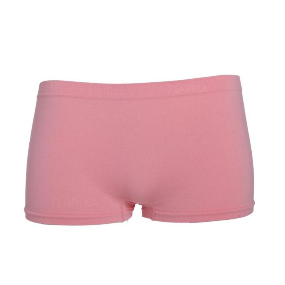 (pink, onesize) Flarixa Seamless Panties For Women Mid Waist Boxer Briefs Summer Safety Shorts Solid Girls Boyshorts Female Elastic Boxer Shorts