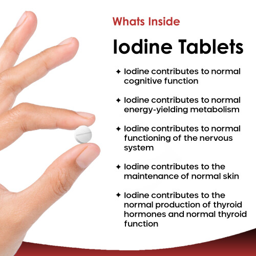 New Leaf Product Iodine Tablets 500mcg Supplement 6 Months Supply Vegan Thyroid Support 1