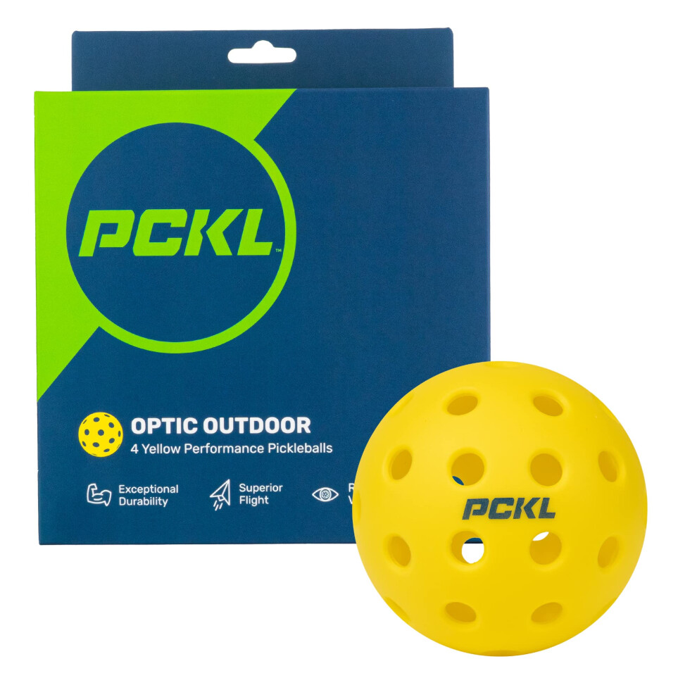 PcKL Optic Speed Pickleballs  Indoor & Outdoor  4 Balls  Built to USAPA Specifications (Outdoor Yellow)-image-OPC-PDTSRV9-NEW