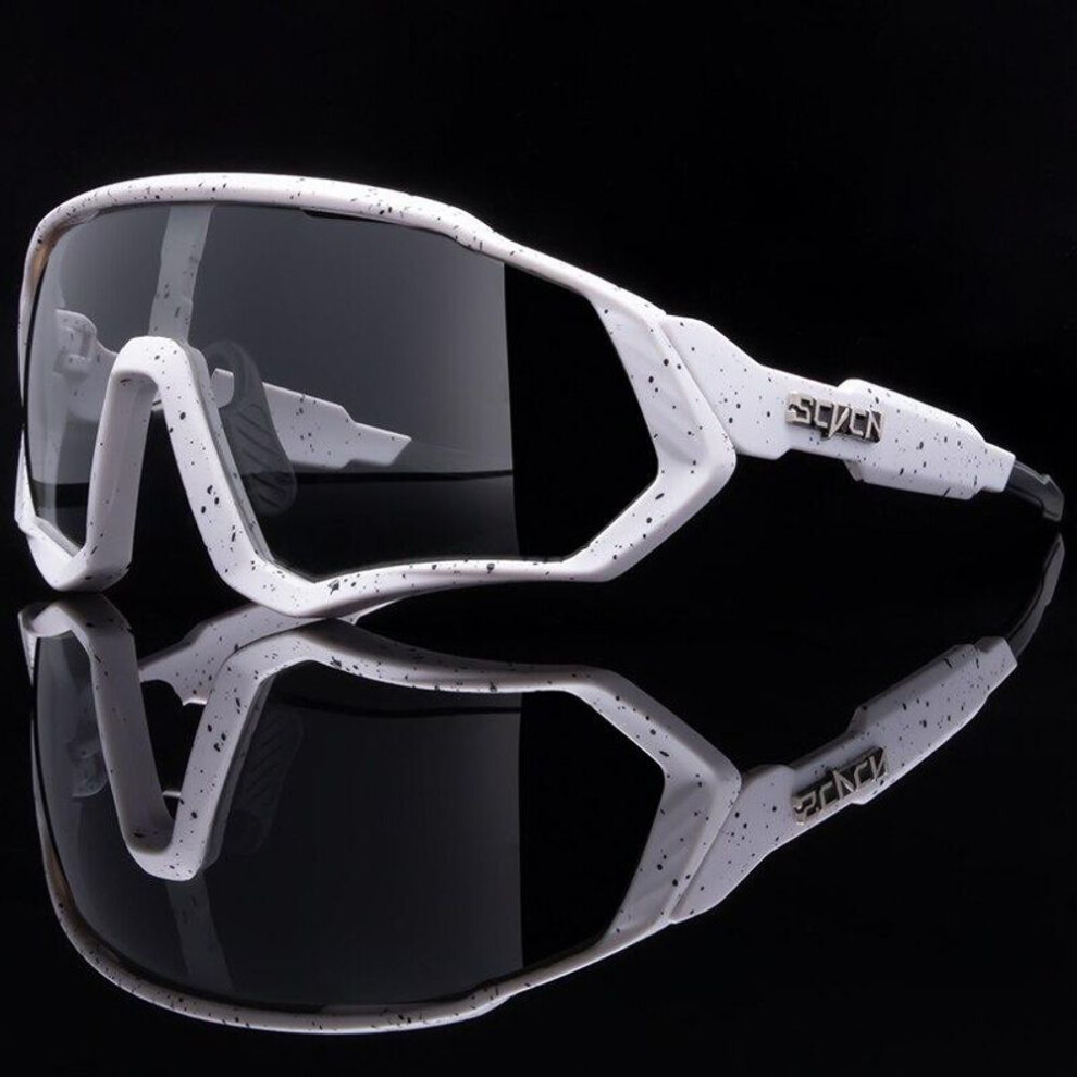 (white) Sport Cycling Glasses Bicycle Eyewear Mountain Bike Cycling Goggles Polarized Sunglasses