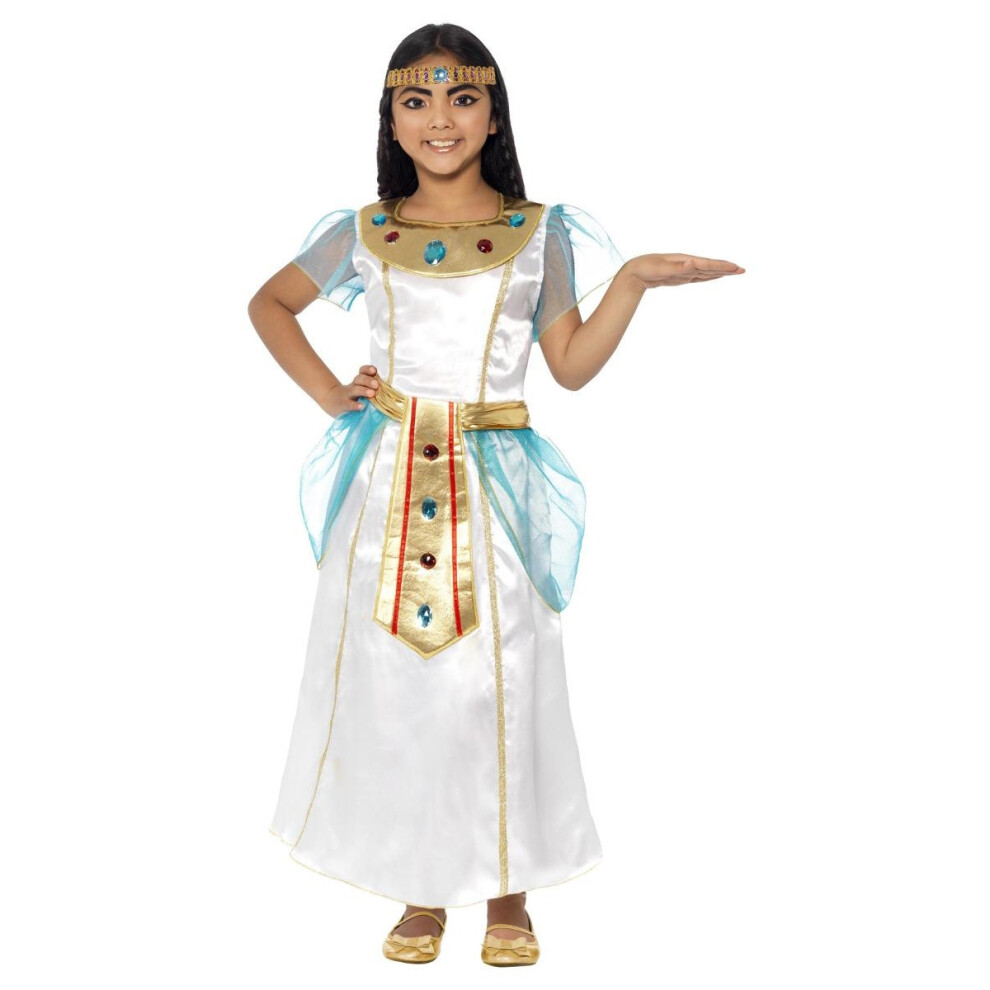 Smiffys Girls Deluxe Cleopatra Costume Dress - White / 10-12 Years - Image 2