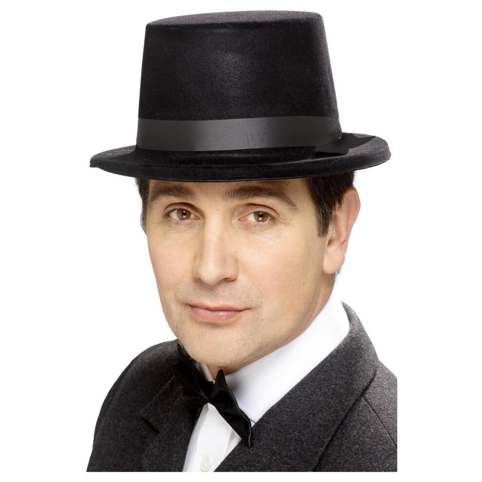 Smiffys Unisex Adult Flocked Top Hat