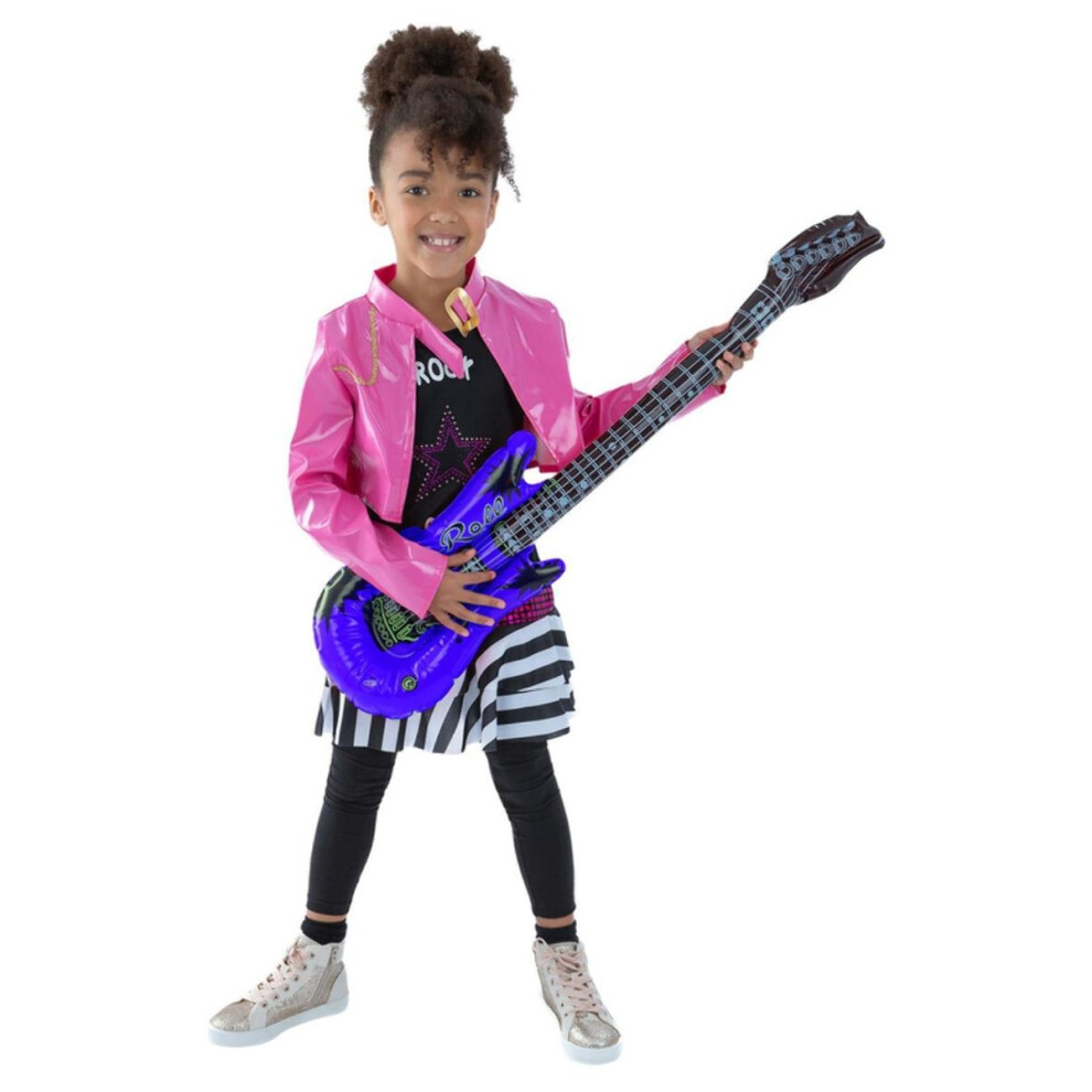Smiffy's (7-9 Years, Black/Pink) Girls Rockstar Glam Costume Set