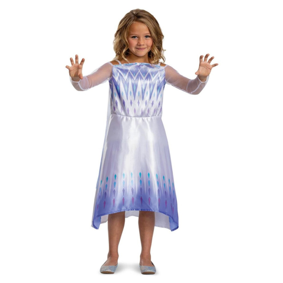 (7-8 Years, Blue/Purple/White) Frozen Girls Snow Queen Elsa Costume