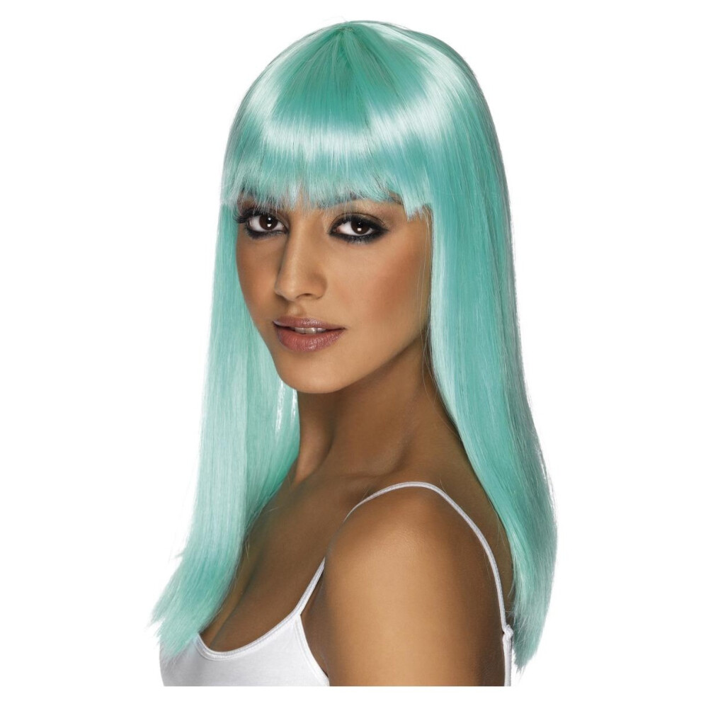 (One Size, Neon Aqua) Smiffys Womens/Ladies Glamourama Wig