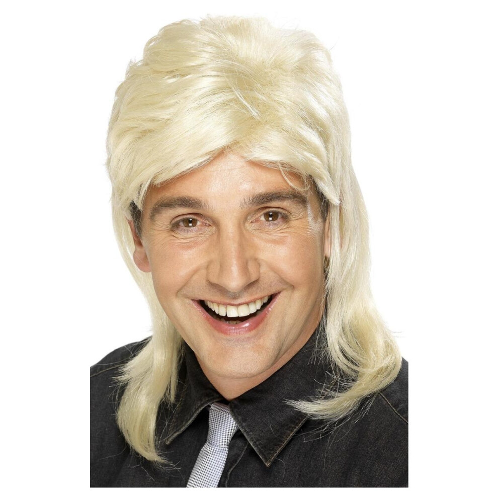 (One Size, Blonde) Smiffys Mens Mullet Wig