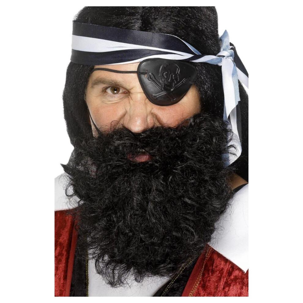 (One Size, Black) Smiffys Mens Deluxe Pirate Fake Beard