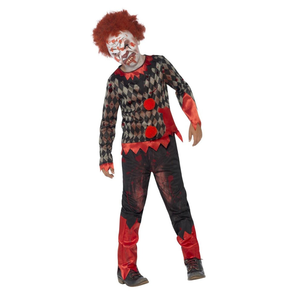 (4-6 Years, Red/Green) Smiffys Boys Zombie Clown Costume