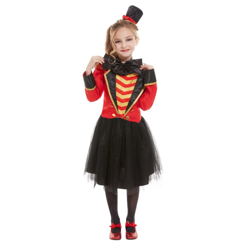 (4-6 Years, Red/Black) Smiffys Girls Deluxe Ringmaster Costume Set