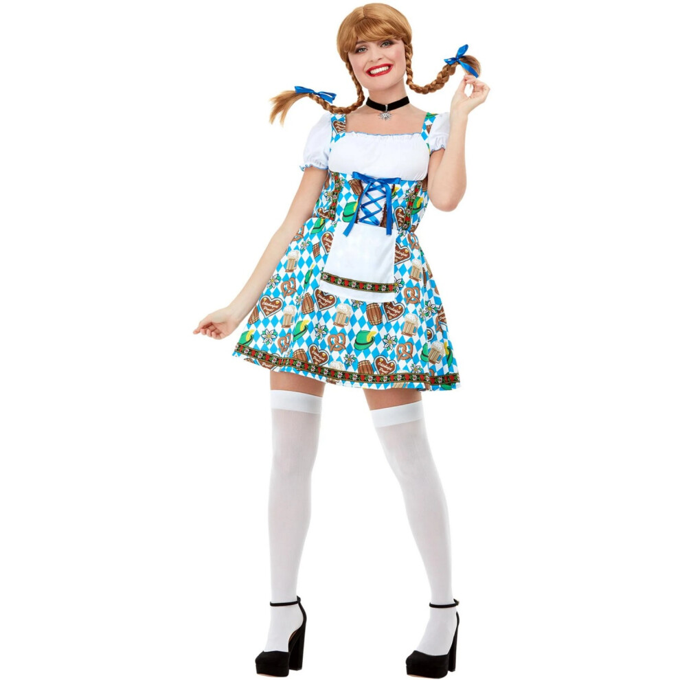 (S, Blue/White) Smiffys Womens/Ladies Beer Maiden Oktoberfest Costume Dress