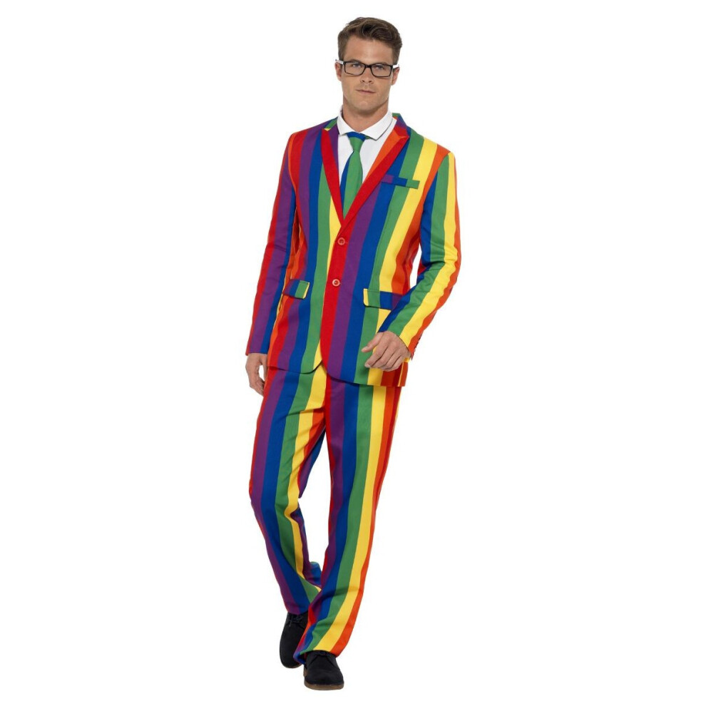 (XL R, Multicoloured) Smiffys Mens Over The Rainbow Costume Suit Set