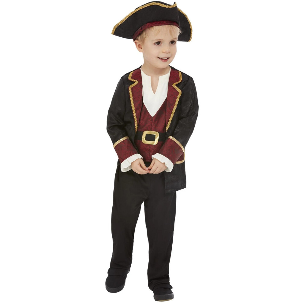 (1-2 Years, Black/Red) Smiffys Childrens/Kids Deluxe Swashbuckler Pirate Costume Set